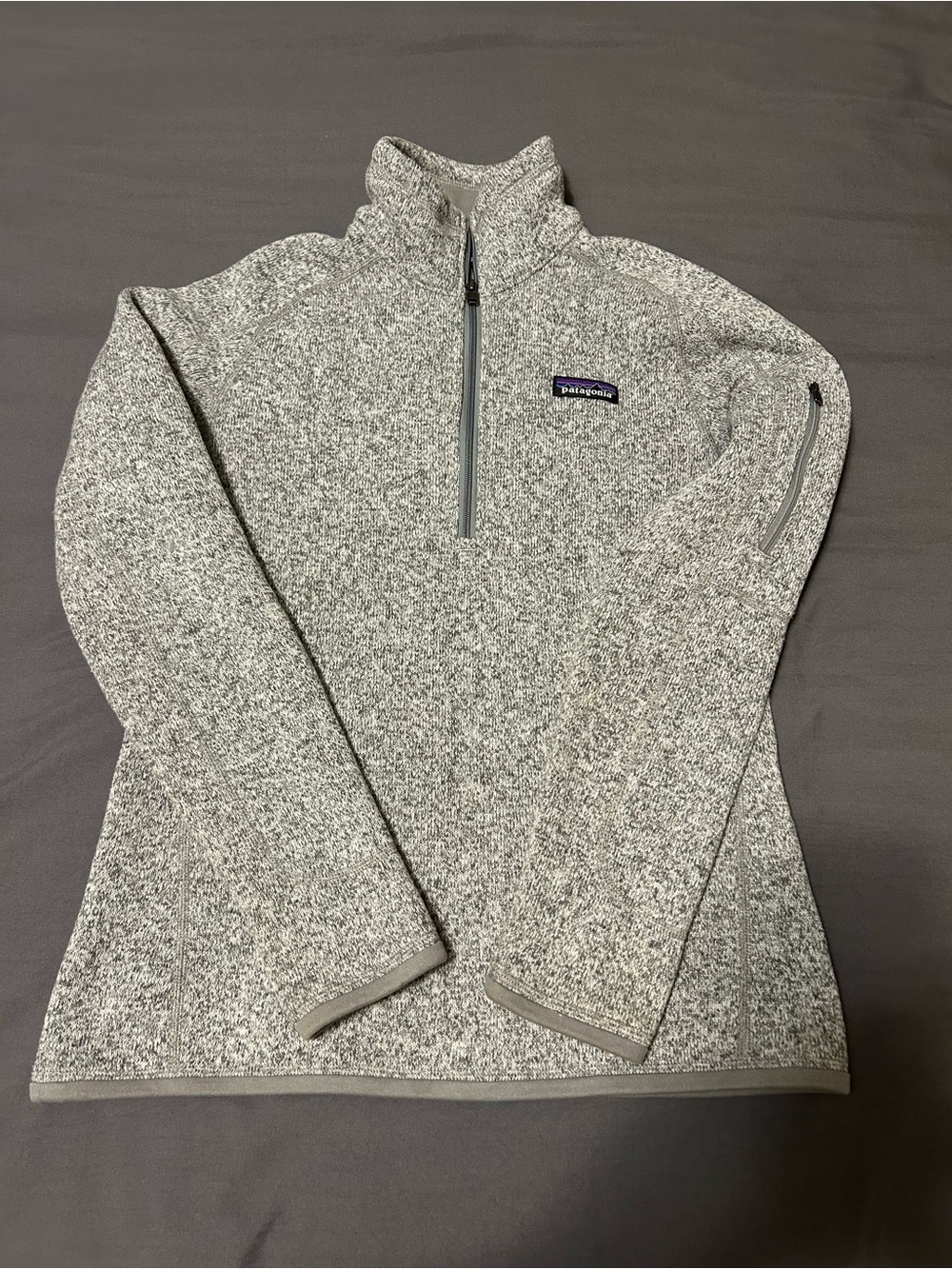 Patagonia Gray Marled Half-Zip Turtleneck Sweater